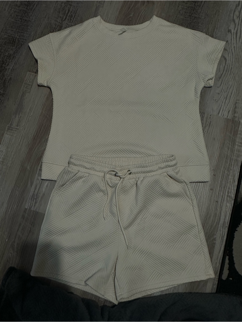 Dokotoo Women’s Cream Textured Drawstring set